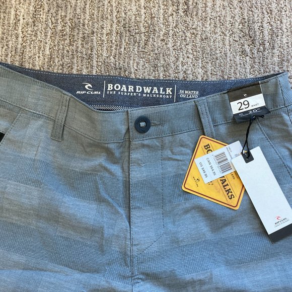New Men's 29 Rip Curl Mirage Boardwalk Hybrid Boardshorts 20" Walkshorts Gray - Picture 2 of 3